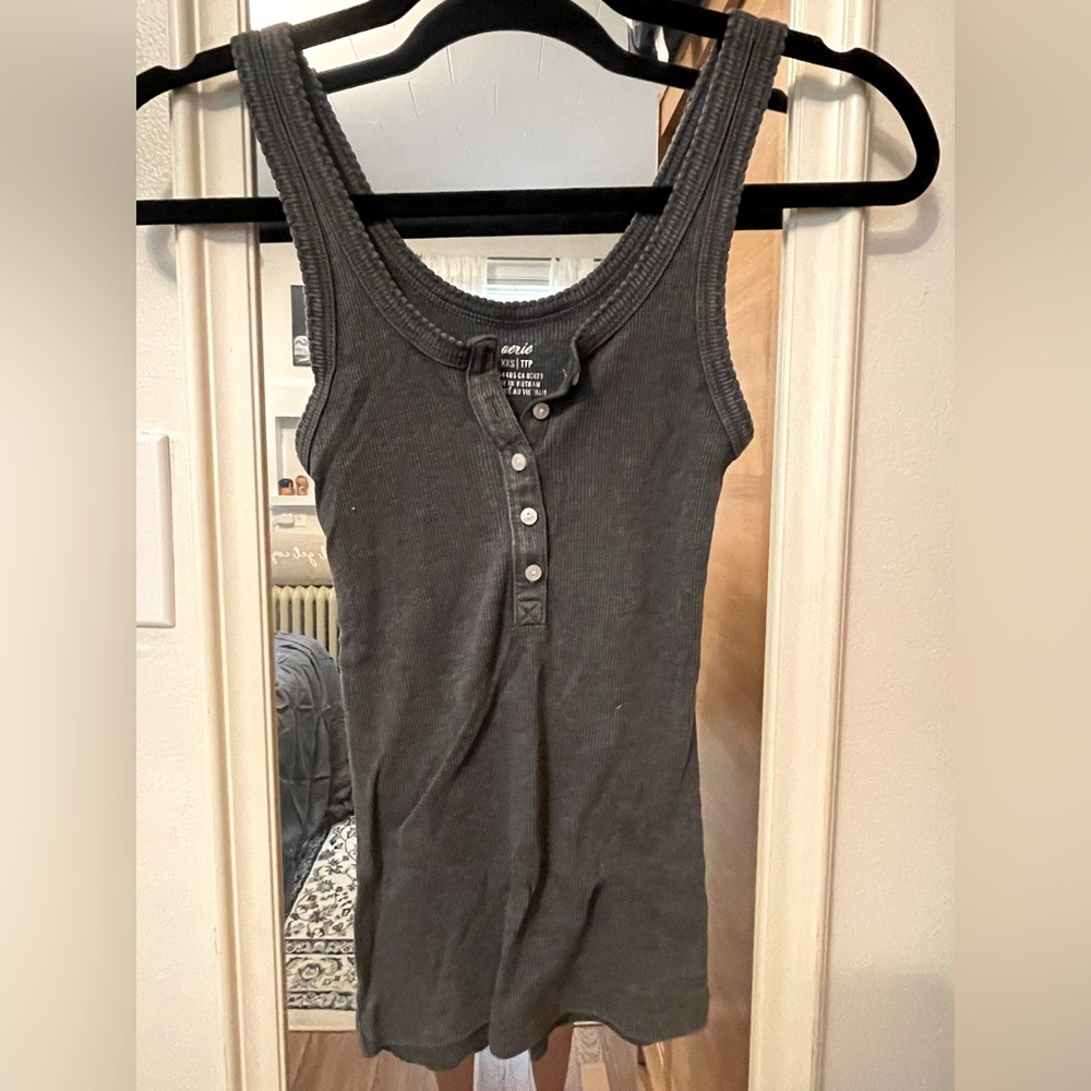 Grey Aerie Henley tank top